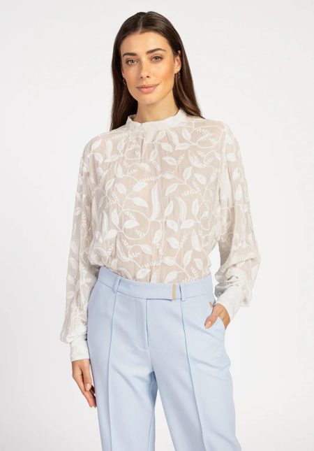 Aaiko Quinty Embroidery Vis 582 T-shirt Korte Mouw 114300 Les Blancs