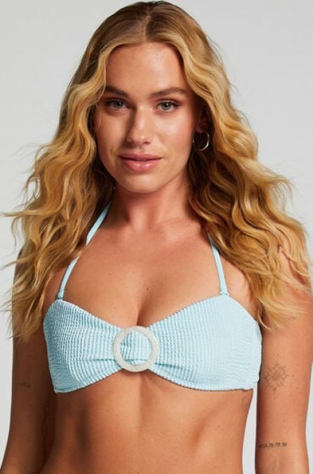 Hunkemöller Bandeau bikinitop Crinkle Blauw