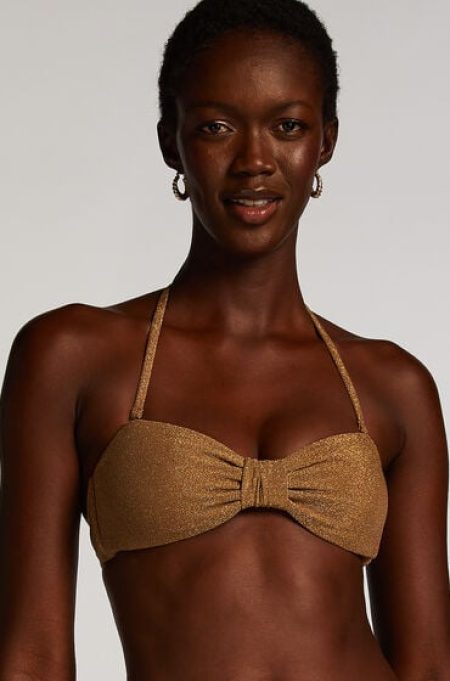 Hunkemöller Bandeau bikinitop Goldie Shimmer Geel