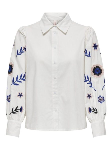 Only Female Blouses Onlzora Lise Ls Emb. Shirt Wvn Noos