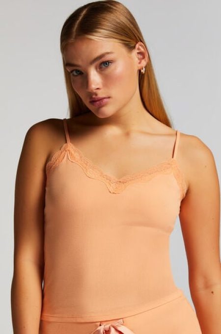 Hunkemöller Cami top Rib Lace Roze