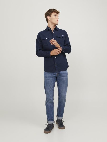 Jack & Jones Jjesheridan Shirt L/s Noos Overhemd Dark Navy Slim