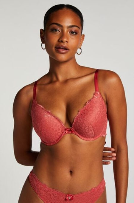 Hunkemöller Voorgevormde push-up beugel bh Marine Rood