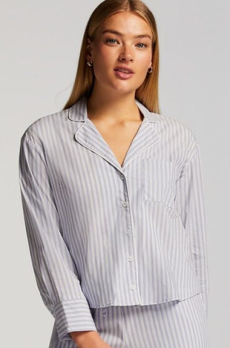 Hunkemöller Pyjamatop Katoen Blauw