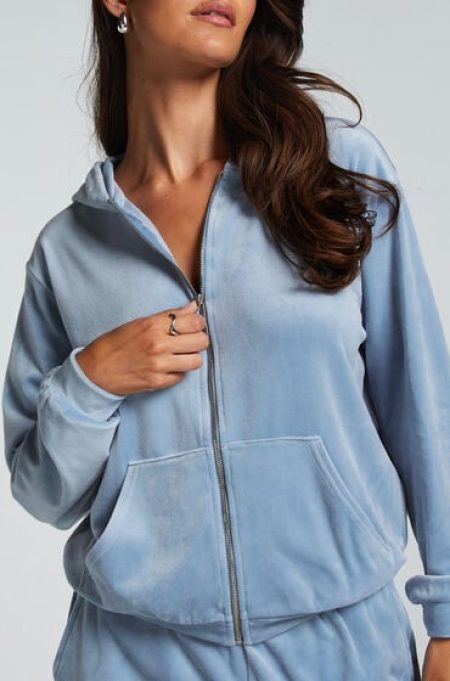 Hunkemöller Hoodie jas Velours Blauw