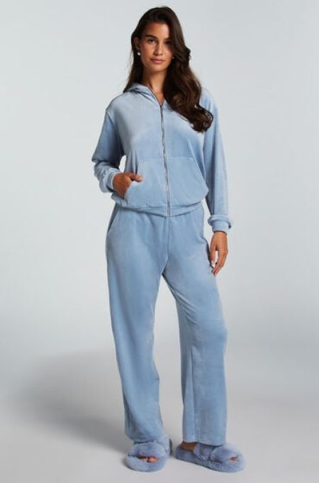 Hunkemöller Velours pyjamabroek Blauw