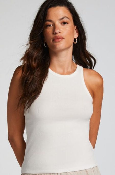 Hunkemöller Singlet Tank Top Katoen Wit