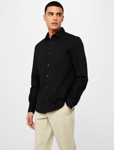 Pme Legend Psi2400033 Long Sleeve Shirt Satin Jersey T-shirts 999 - Black