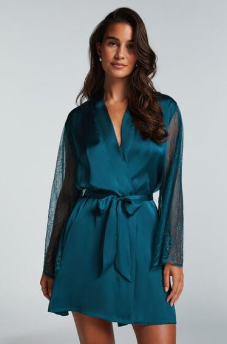 Hunkemöller Kimono Satin Blauw