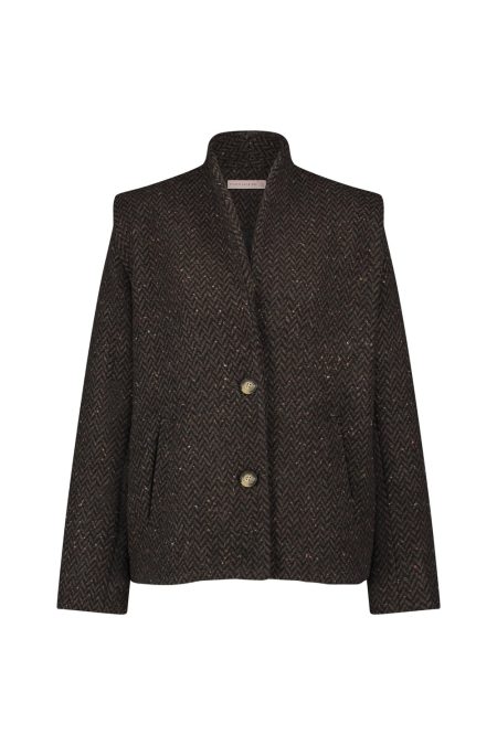 Studio Anneloes Female Vesten Estella Wool Herringbone Coat 12145