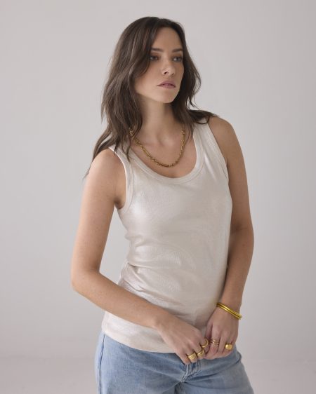 Summum Rib Tanktop Cotton Rib (3s4873) Tops En Singlets 122 Ivory