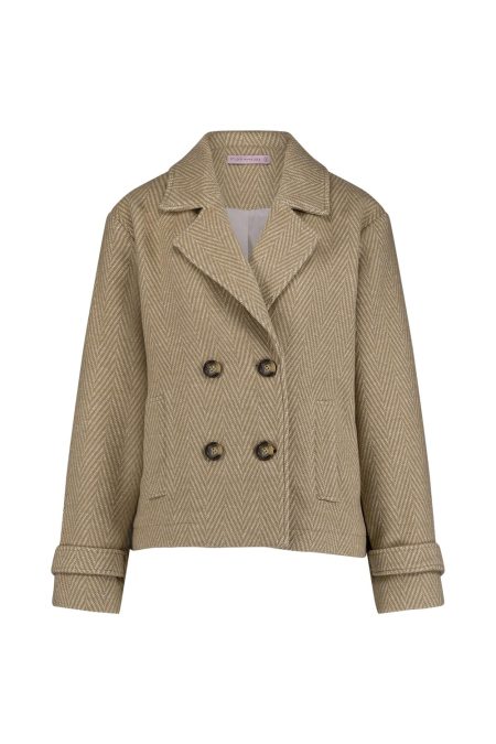 Studio Anneloes Meriel Herringbone Jacket 12103 Jackets 8100 Beige