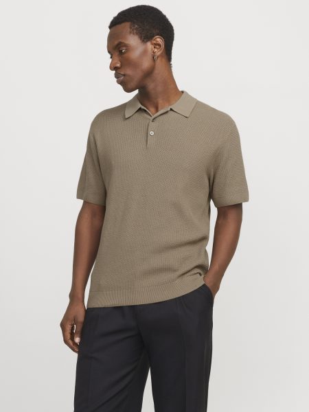 Jack & Jones Jprcccooper Knit Polo Ss Sn Poloshirts Greige