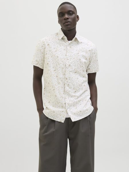 Jack & Jones Jprblasummer Print S/s Shirt Sn Overhemd Cloud Dancer