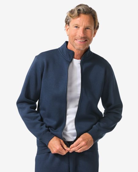 HEMA HEMA Heren Sweatvest Nielson Donkerblauw (donkerblauw)