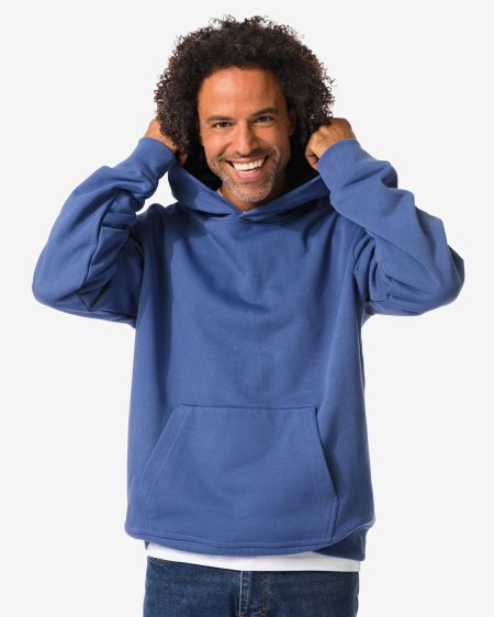 HEMA Herenhoodie Maarten Oversized Middenblauw (middenblauw)