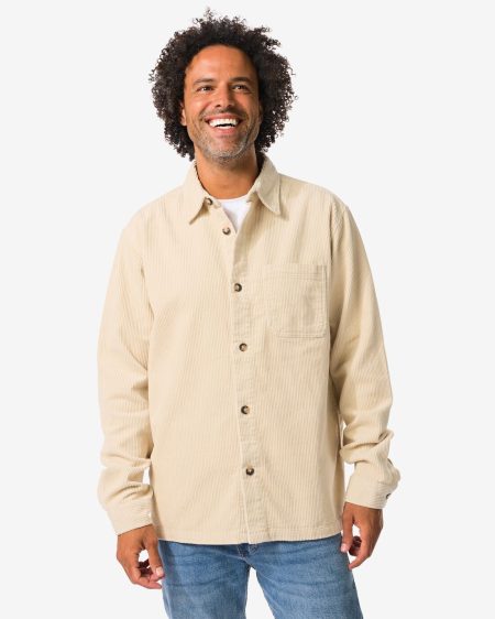 HEMA Herenovershirt Stef Corduroy Beige (beige)