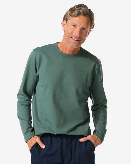 HEMA Heren T-shirt Relaxed Fit Middengroen (middengroen)