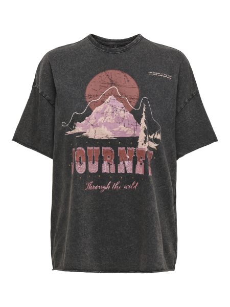 Only Onllucy Life S/s Mountain Top Box Jrs T-shirt Korte Mouw Black Boho Journey