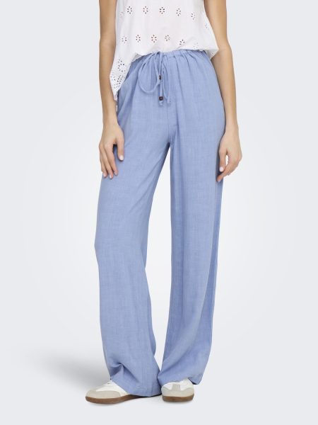 Only Onlsolvi Mw Linen Bl String Pant Cc Pnt Broek Bel Air Blue