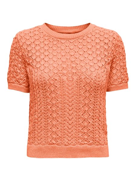Only Onlsaga Life Ss O-neck Cc Knt Trui Korte Mouw Melon