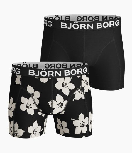 Björn Borg - Heren - Boxershort Graphic Floral 2-Pack - Multicolour/Zwart - Maat S