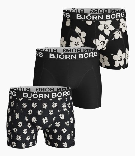 Björn Borg - Heren - Boxershort Essential 3-Pack - Multicolour/Wit/Zwart - Maat S