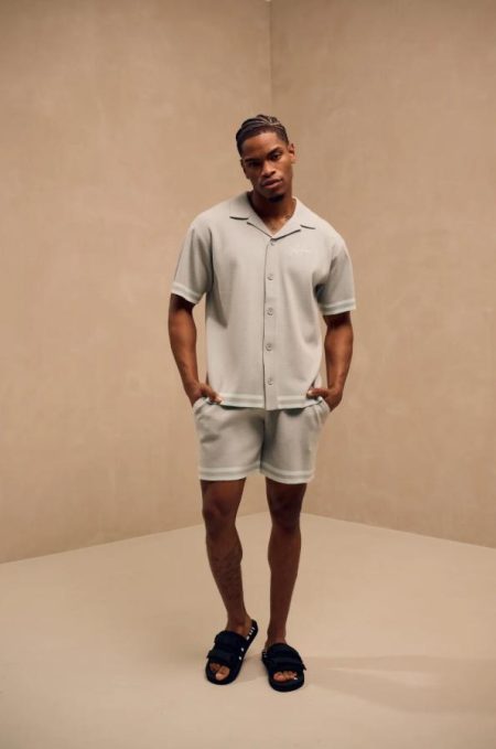 Malelions Knitted Shorts Mm2-ss25-32 Korte Broeken 287 Pale Aqua