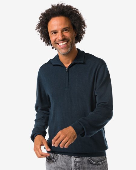 HEMA HEMA Herentrui Frank Merinowol Donkerblauw (donkerblauw)