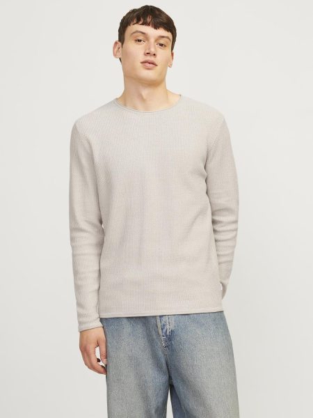 Jack & Jones Jjecooper Knit Crew Neck Noos Trui Oatmeal Melange