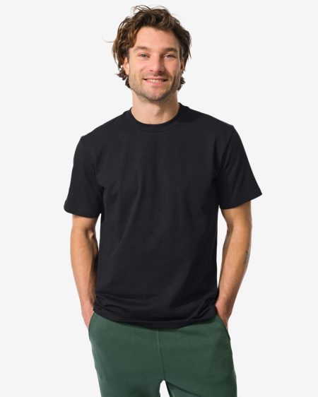 HEMA HEMA Heren T-shirt Relaxed Fit Zwart (zwart)