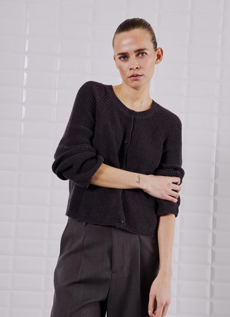 Withblack Wblindiana Ls O-neck Cardigan Vest Suns Grey