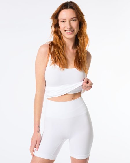 140 Licht Corrigerende Biker Hoge Taille Katoen Wit (wit)
