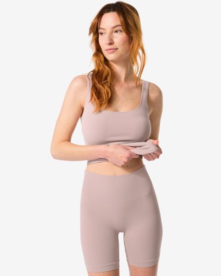 140 Licht Corrigerende Biker Hoge Taille Katoen Beige (beige)