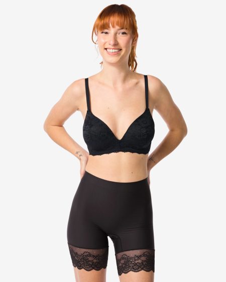 140 Medium Corrigerende Biker Hoge Taille Met Kant Zwart (zwart)