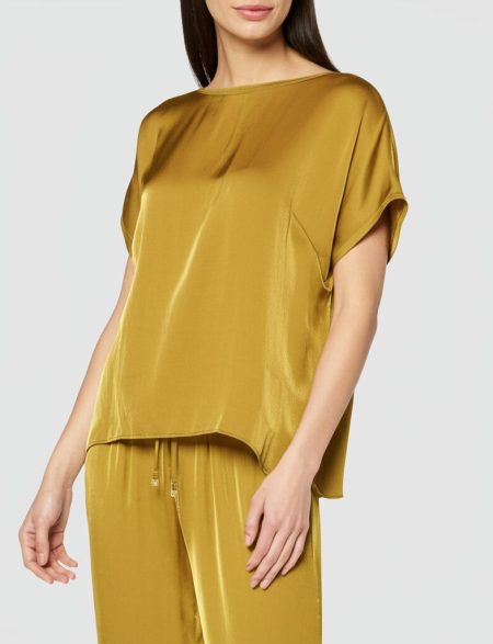 Tramontana Shimmer Fabric Mix Top C16-16-401 T-shirt Korte Mouw 002930 Bronzemist