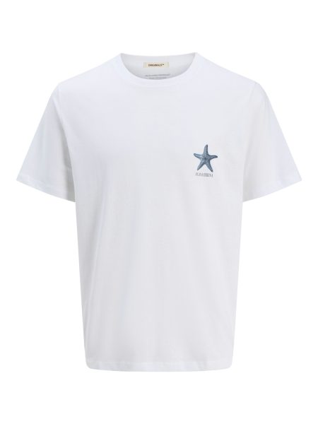 Jack & Jones Jorcanggu Illu Tee Ss Crew Neck Print T-shirts Bright White
