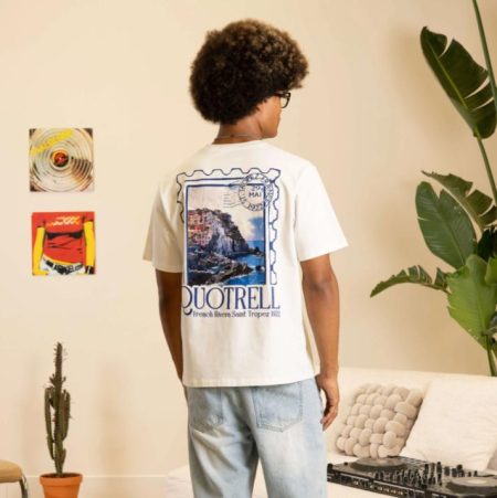 Quotrell Rivera T-shirt Th42554 Print T-shirts 1883 White/blue