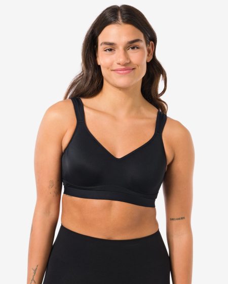 HEMA HEMA Voorgevormde Sportbh Heavy Support Met Beugel B-F Zwart (zwart)
