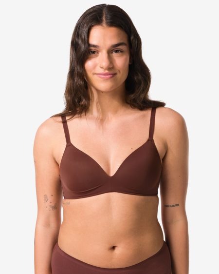 HEMA HEMA Voorgevormde Bh Zonder Beugel Donkerbruin (donkerbruin)