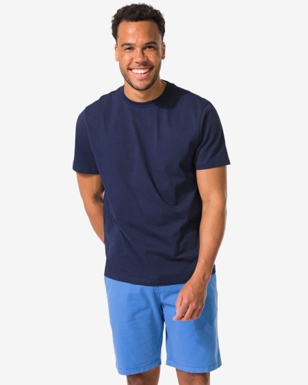 HEMA HEMA Heren T-shirt Regular Donkerblauw (donkerblauw)