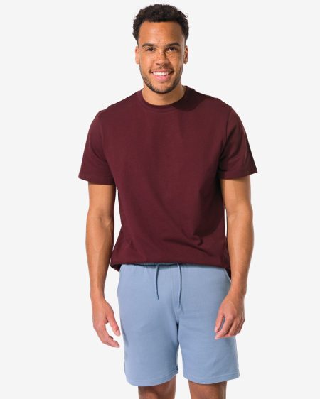 HEMA Heren T-shirt Regular Donkerrood (donkerrood)