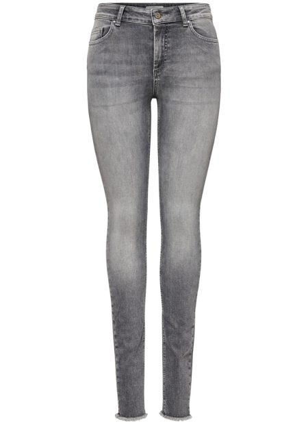 Only 15188520 Onlblush Mid Sk Ank Raw Jeans Skinny Fit Grey Denim 15188520