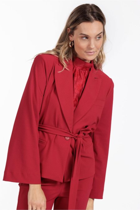 Studio Anneloes Lette Honeycomb Blazer 12462 Blazers 3200 Dark Red