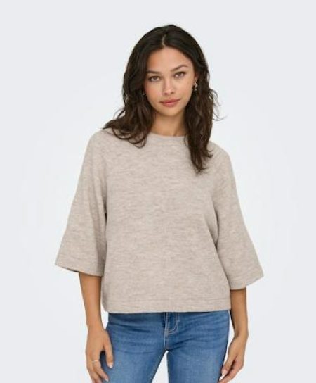 Only Onlsimoni 3/4 Pullover Knt Noos Trui Pumice Stone Melange