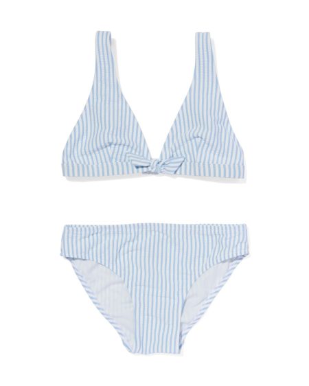 HEMA Kinder Bikini Met Strepen Lichtblauw (lichtblauw)