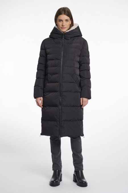 Rino & Pelle Keilafur.7002511 Long Padded Hooded Coat Winterjassen 10793 Black Stone