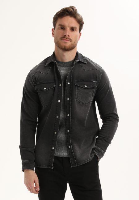 Gabbiano Overhemd Jogg Denim 335734 Overhemd 204 Dark Grey