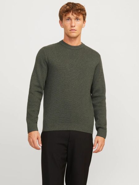Jack & Jones Jprccmilano Stitch Knit Crew Neck Sn Trui 4816471 Stone Gray Melange