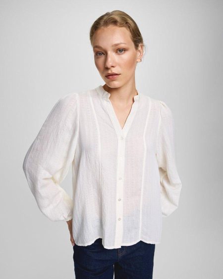 Msch Copenhagen Mschblanka Amrita Shirt 19239 Blouse Egret